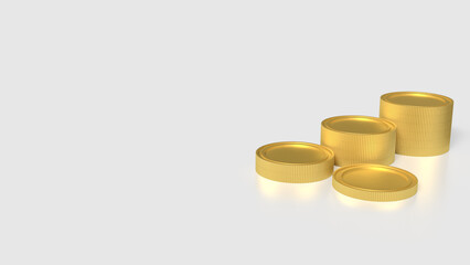 The Gold coins on white Background 3d Rendering.