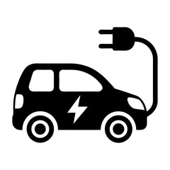 A black electric car icon design
