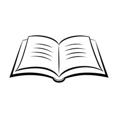 A black outline style book icon