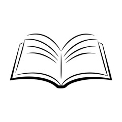 A black outline style book icon