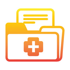 Obraz premium A medical file with cross icon