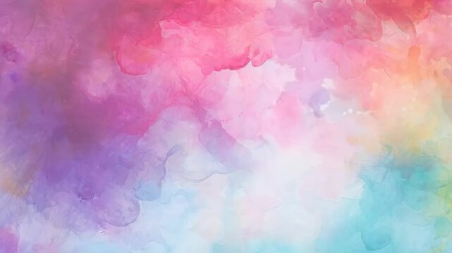 Abstract video background with a vibrant watercolor style, blending vivid colors. Top-down camera angle enhances the fluid, dreamy texture. Live desktop wallpaper.