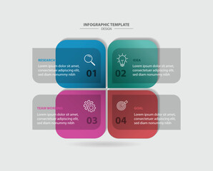 4 step or option process infographic template design vector for business company and presentation 
