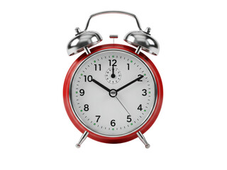 Red twin bell alarm png on transparent background