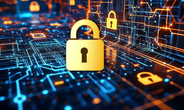 Advanced Cybersecurity Protection: Securing Digital Networks and Data Flow with Padlock