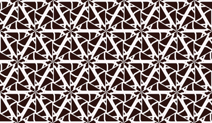 Fototapeta premium Vector geometric pattern. Triangles curved line. For wallpaper, presentation background, interior design, fashion print. Brown white color. Seamless