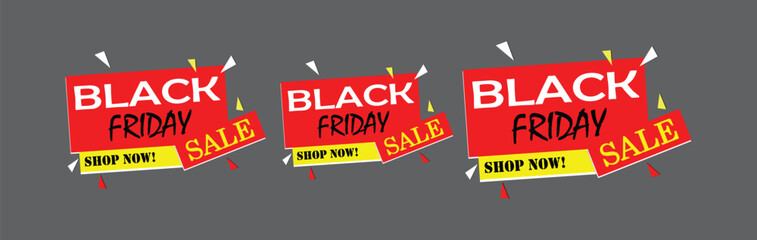 Fototapeta premium Black Friday modern linear typography text illustration isolated on black background.