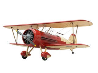 Vintage biplane airplane model png on transparent background