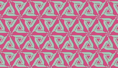 Fototapeta premium Vector layout with curved line, illusion triangles. Abstract hipster pattern. For your wallpaper, advert, banner, poster. Cherry color.