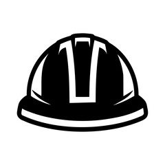 black and white hard hat icon