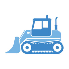 Bulldozer icon - simple flat design
