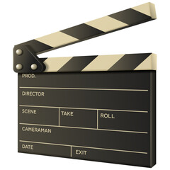 Obraz premium Studio clapperboard used in video and film production. Essential for marking scenes in movie shoots—whether Bollywood, Hollywood, or live video streaming—highlighting action, direction, and theatrica