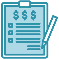 Claim Form mini illustration dual tone blue color icon, use for taxation, economy, business, finance, UI, UX kit, app and web development, digital or print.