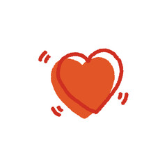 恋に落ちて胸がドキドキする様子を表したイラスト　ハート　手書き