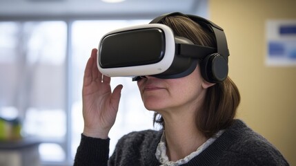 Virtual reality used in surgical training, high-tech hospital setting