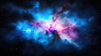 Cosmic Nebula Stellar Dust Dreamlike Style High Definition Wide Angle View Gaseous Swirls Celestial Phenomena Dark Space Blue Pink Hues Ideal for Sci-Fi Projects