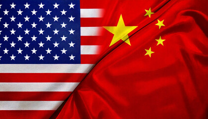 アメリカ　中国　生成AI　国旗