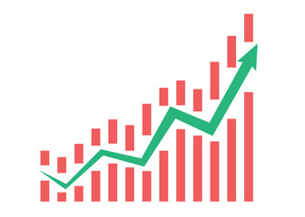 Arrow Graph and Bars Graph Rising Up Symbolizing Business Profit and Growth