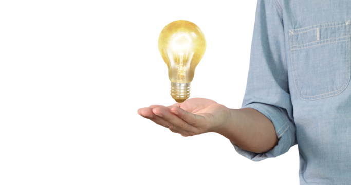 Innovative ideas sparked by light bulb concept indoor setting conceptual imagery minimalist environment close-up perspective creativity and inspiration