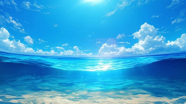 Summer Beach Underwater Japanese Anime Style Banner Poster Wallpaper