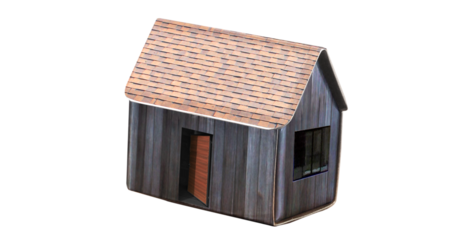 Crafting a miniature wooden house model home workshop diy project creative environment close-up view art and craft skills for hobbyists
