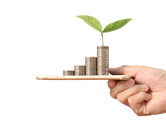 Investment growth financial technology business image urban environment close-up view concept of...