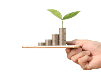 Investment growth financial technology business image urban environment close-up view concept of prosperity and sustainability