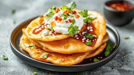 Delicious Pancakes with Toppings