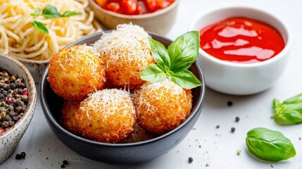 Crispy Cheese Balls with Sauce