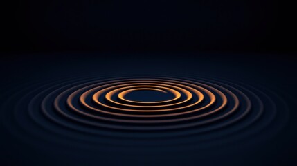 A mesmerizing pattern of concentric circles in warm tones, creating a sense of depth and tranquility against a dark background.