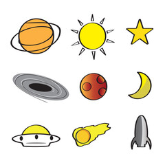Space objects clip art