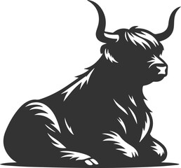 Cattle highland silhouette vector