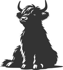 Cattle highland silhouette vector