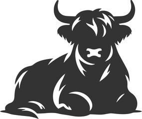 Cattle highland silhouette vector