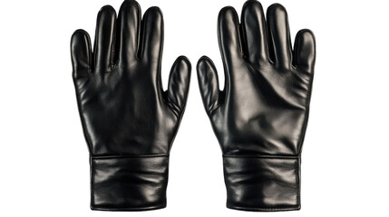 black leather gloves