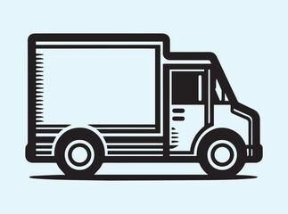 Fototapeta premium Freight Truck Outline Silhouette
