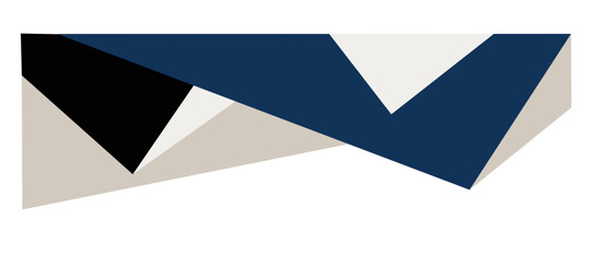 Blue and Grey Geometric Shape. Decorative Element of Header and Corner Border Frame.
