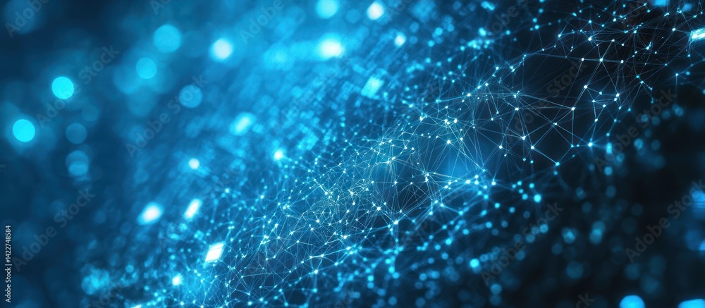 Aufkleber intricate digital network illuminated with glowing points and interconnecting lines