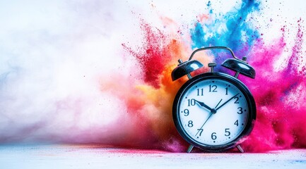 Colorful explosion clock