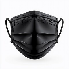 Black Sanitary Mask on White Background