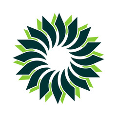 flower circle logo design,vector,illustration,badge,symbol,silhouette,leaf,flower,wreath isolated