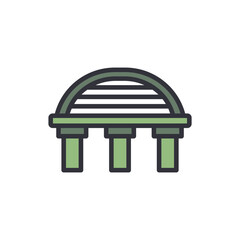 Bridge colored icons, minimalist vector illustration ,simple transparent graphic element .Isolated on white background