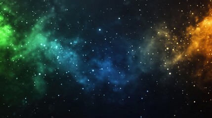 Fototapeta premium Colorful nebulae display star clusters in deep space.