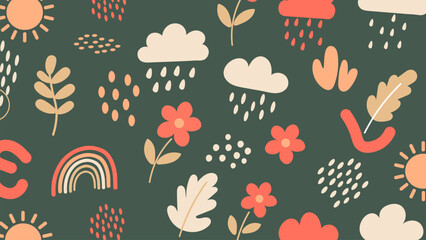 Organic flat art graphic element youtube channel art