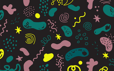 Abstract shape elements hand drawn vector