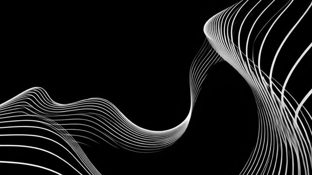 Curvy layered pattern animated overlay, transparent 4K video, alpha channel, ProRes 4444