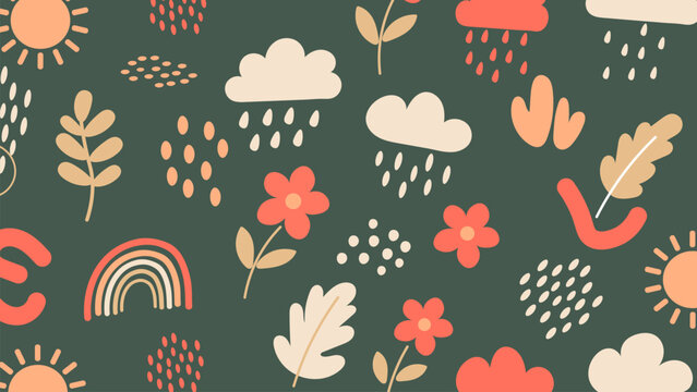 Organic flat art graphic element youtube channel art