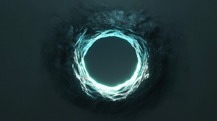 Circular abyssal opening illuminated by ethereal light.