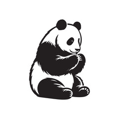 create a panda Silhouette Vector with white background 