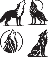 Wolves vector wolves are howling 